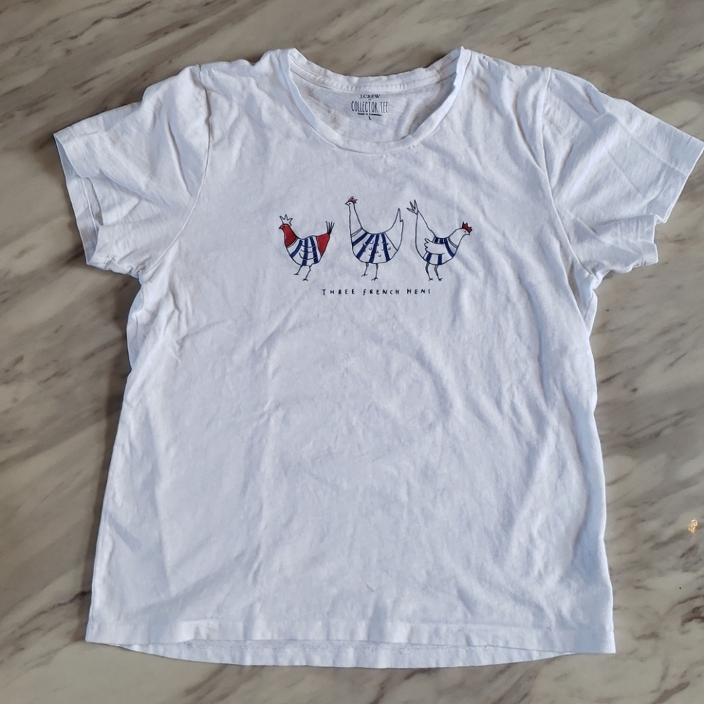 J. Crew French hens collector tee EUC